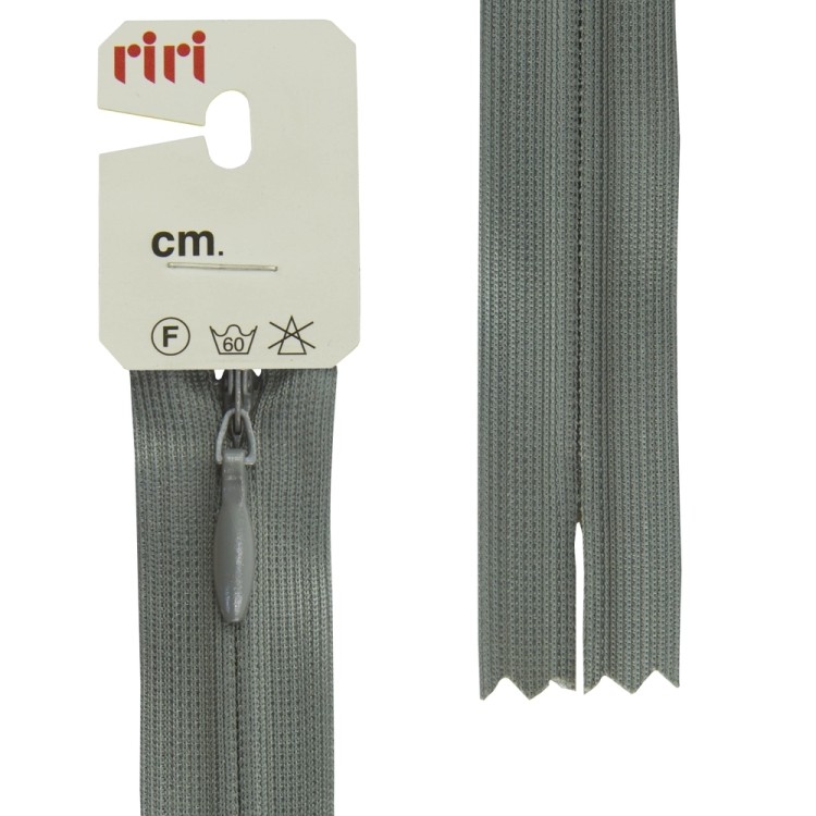 Riri 6010917/60/2107 Молния потайная, неразъемная, 4 мм, 60 см, серо-зеленый