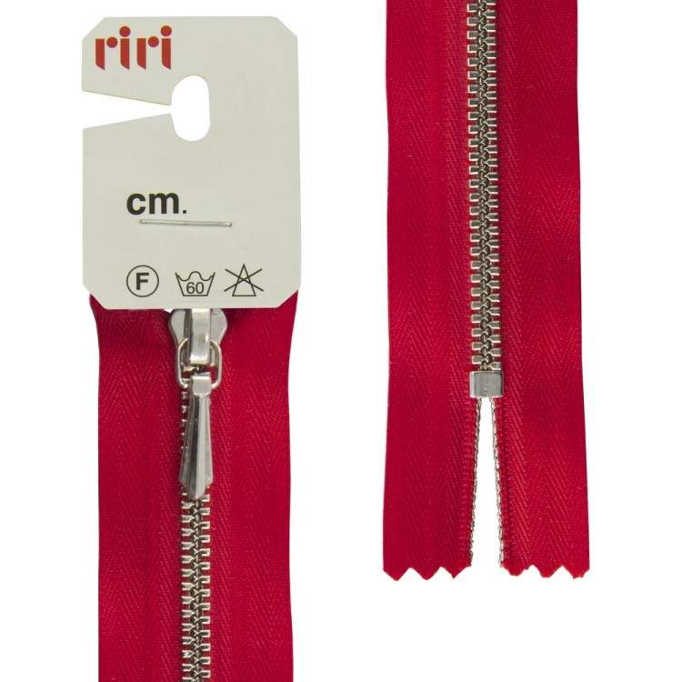 Riri 8301130/18/2407 Молния металлическая, неразъемная, 3 мм, 18 см, красный