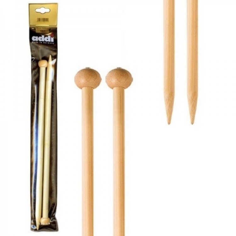 Addi 500-7 Спицы прямые, бамбук 25см