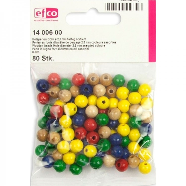 Efco 1400600 Бусины деревянные, 8 мм