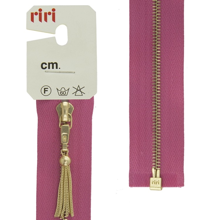 Riri 3003948/60/2424 Молния металлическая, разъемная, 4 мм, 60 см, розовый