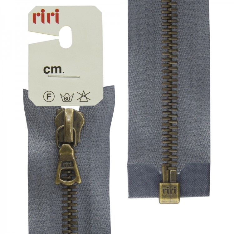 Riri 3523224/70/2121 Молния металлическая, разъемная, 6 мм, 70 см, серый стальной