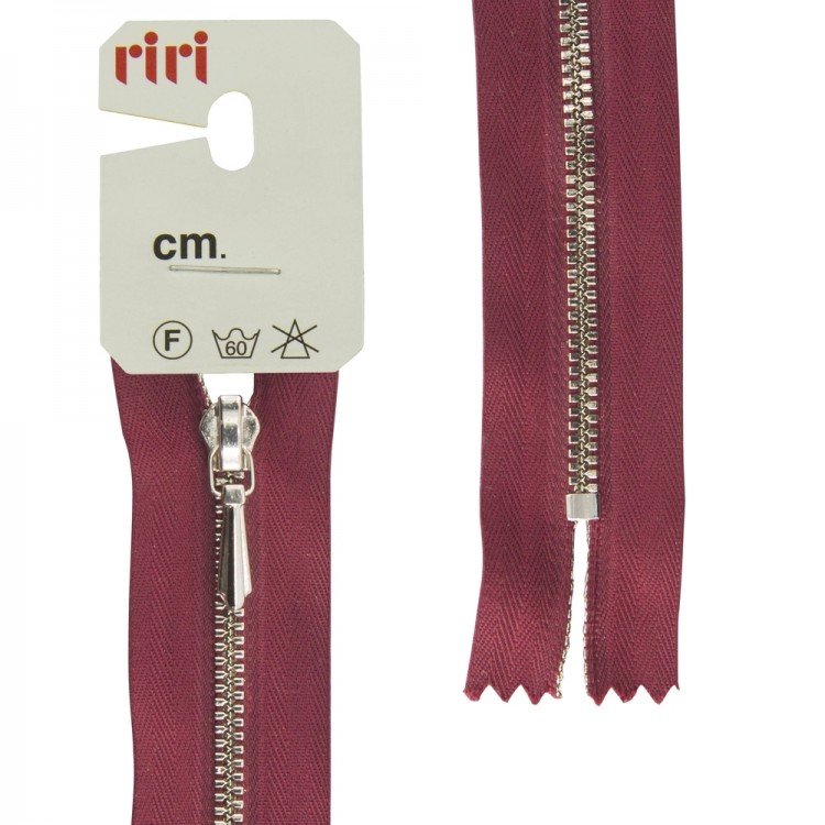 Riri 8301130/18/2411 Молния металлическая, неразъемная, 3 мм, 18 см, бордовый