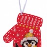 Набор для вышивания Жар-Птица Т-974 Новогодняя варежка "Пингвинёнок"