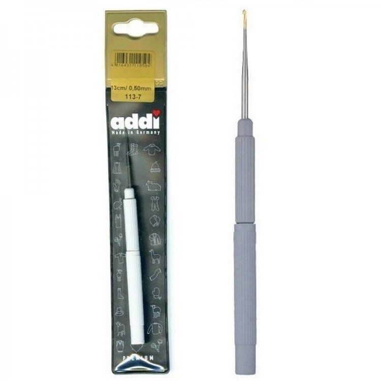 Addi 113-7 Крючок вязальный экстратонкий с ручкой 13см