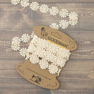 Goodman G-4988.371 Кружево гипюр, ширина 28 мм, цвет бежевый, 3.5 м
