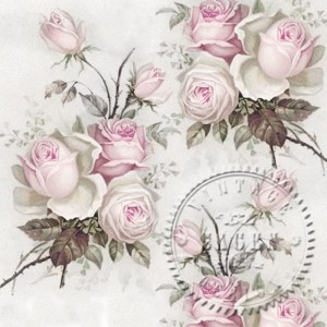 Sagen Vintage Design 86001 Салфетка трехслойная для декупажа, коллекция Cocktail "Розы"
