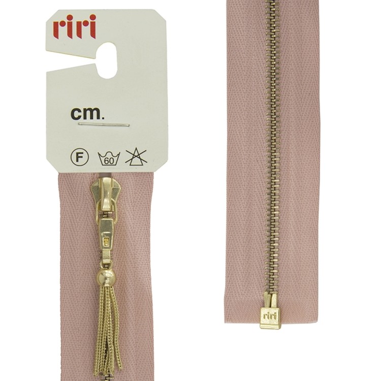Riri 3003948/60/2439 Молния металлическая, разъемная, 4 мм, 60 см, чайная роза