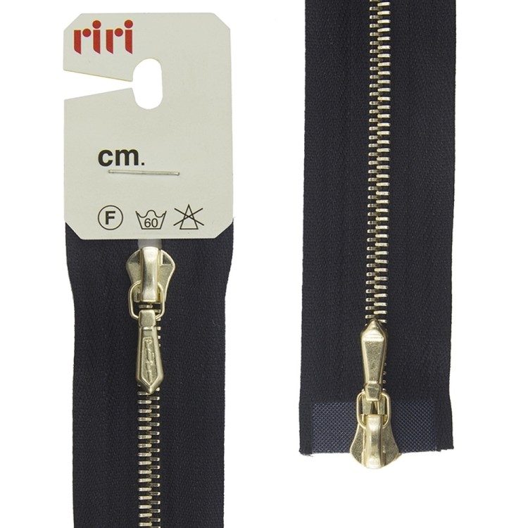 Riri 3303120/90/2110 Молния металлическая, разъемная, 2 замка, 4 мм, 90 см, черный