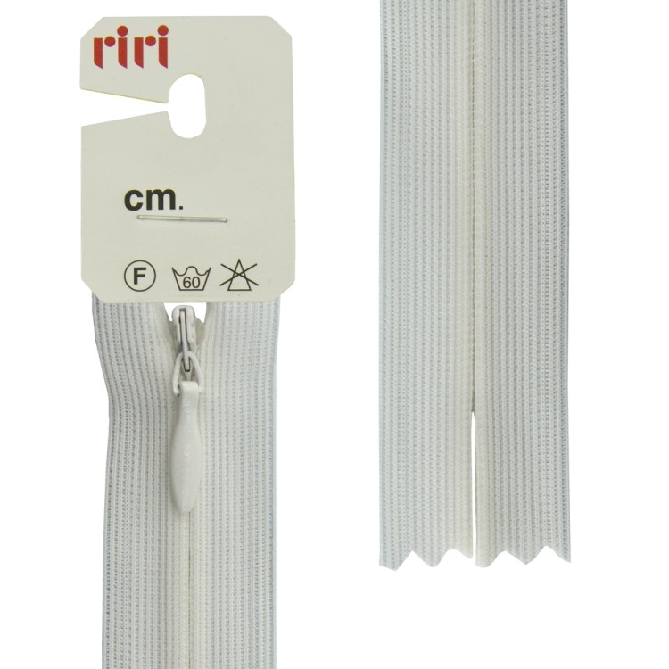 Riri 6010917/60/2111 Молния потайная, неразъемная, 4 мм, 60 см, бело-бежевый светлый