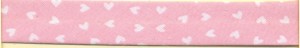 Matsa 3313/18/1 Косая бейка декоративная "сердечки", ширина 18 мм, цвет розовый