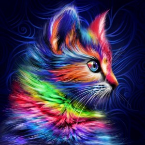 Алмазная живопись АЖ-1777 Разноцветный котенок