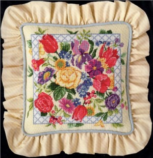 Dimensions 02374 Lattice Floral Pillow (made in USA)