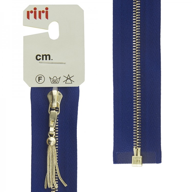 Riri 3003948/60/2610 Молния металлическая, разъемная, 4 мм, 60 см, синий