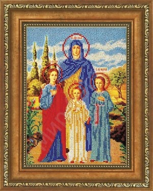 Мир багета 33БК 486-120_ПЛ Рама для иконы "Вера,Надежда, Любовь" Радуга бисера