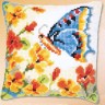 Набор для вышивания Vervaco PN-0144081 Подушка "Бабочка с цветами"