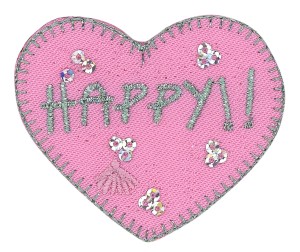 HKM 35465/1SB Термоаппликация "Сердечко Happy!! со стразами"