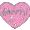 HKM 35465/1SB Термоаппликация "Сердечко Happy!! со стразами"