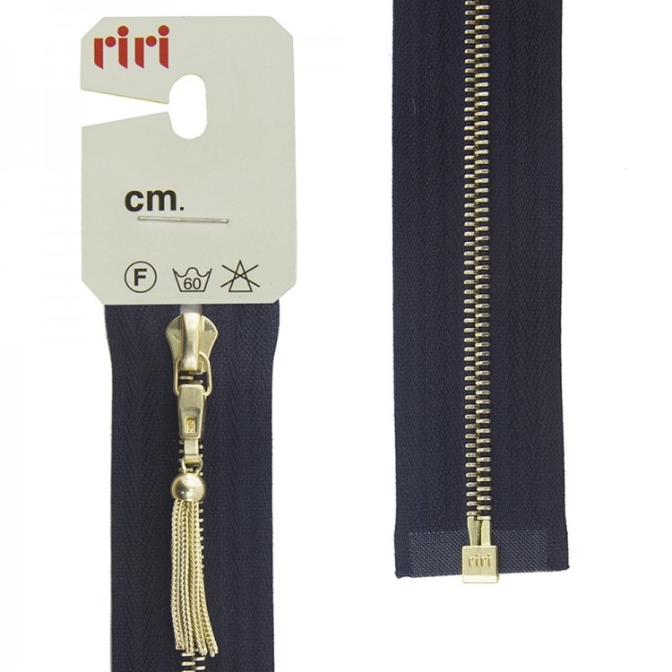 Riri 3003948/60/2627 Молния металлическая, разъемная, 4 мм, 60 см, темно-синий