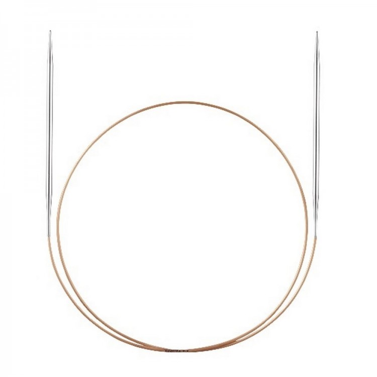 Addi 114-7 Спицы круговые супергладкие экстратонкие из никелированной латуни 80см