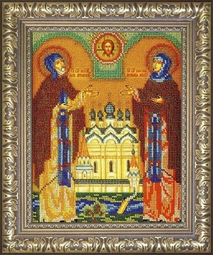 Мир багета 34БК829-199_ПЛ Рама для иконы "Петр и Февронья" Радуга бисера