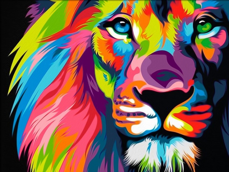 Алмазная живопись АЖ-4006 Красочный лев