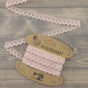 Goodman K-5004-268 Кружево плетеное, ширина 12 мм, цвет розовый, 5 м