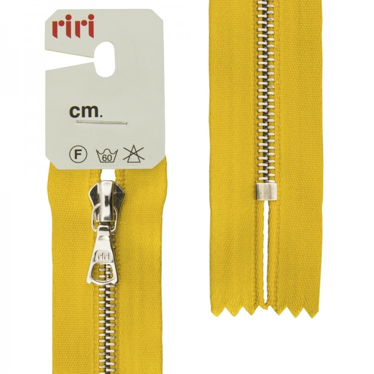 Riri 3412224/18/5339 Молния металлическая, неразъемная, на атласной тесьме, 4 мм, 18 см, горчичный