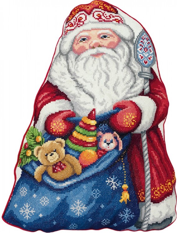 Набор для вышивания Панна PD-7186 Подушка "Дед Мороз"