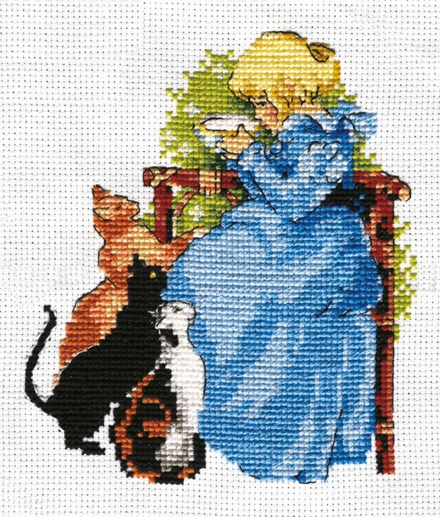Набор для вышивания Кларт 0-026 Девочка и кошки