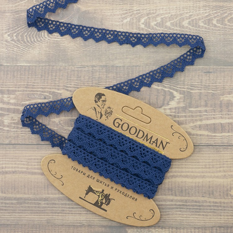 Goodman K-5004-242 Кружево плетеное, ширина 12 мм, цвет синий, 5 м