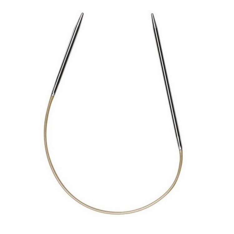 Addi 110-7 Спицы круговые носочные супергладкие Sockenwunder из никелированной латуни 25см