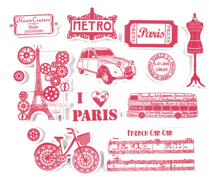 Aladine 05260 Набор текстильных штампов "Париж"