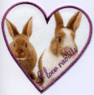 HKM 32746/1SB Термоаппликация "I love rabbits"