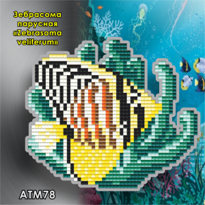 Арт Соло АТМ78 Магнит "Зебрасома парусная (Zebrasoma veliferum)"