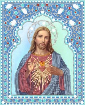 Конек 7104 Святейшее Сердце Иисуса - Ткань с рисунком для вышивания бисером