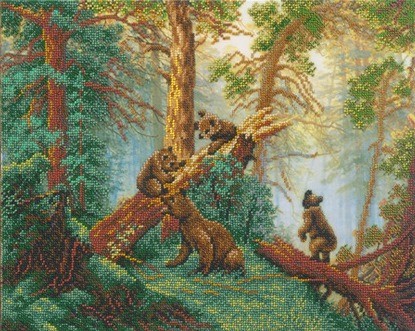 Набор для вышивания Русская искусница 2001 Мишки в сосновом лесу