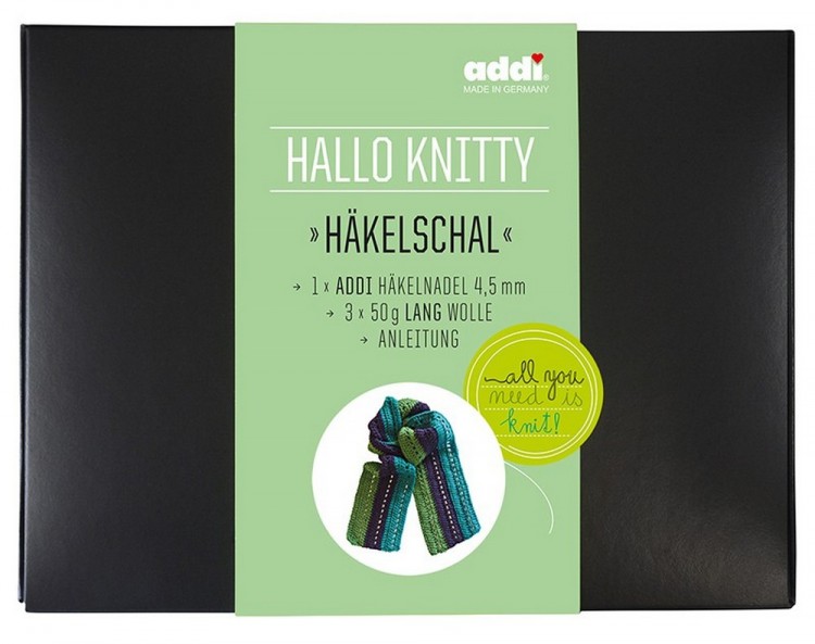 Пряжа для вязания Addi 932-2 Набор для вязания шарфа Hello Knitty Haekelschal