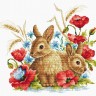Набор для вышивания Каролинка КТКН 182 (Р) Зайцы и маки