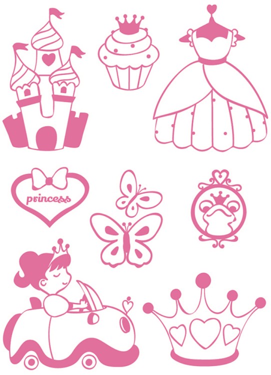 Aladine 05301 Набор детских текстильных штампов "Принцесса"