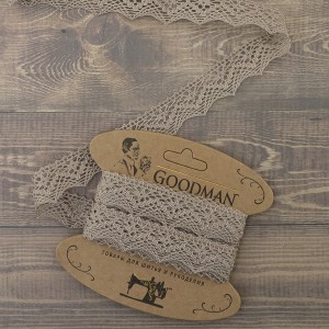 Goodman K-5003-186 Кружево плетеное, ширина 25 мм, цвет льняной, 5 м