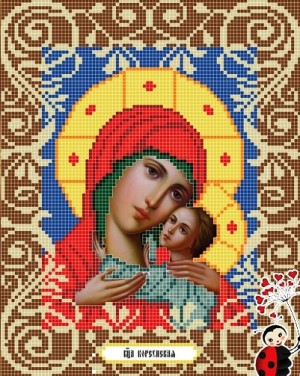 Божья коровка 0044 Богородица Корсунская - канва с рисунком