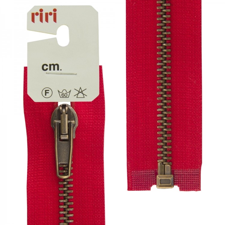 Riri 2513094/80/2407 Молния металлическая, разъемная, 5 мм, 80 см, красный