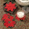 Набор для вышивания Bucilla 61222 Poinsettia Coasters + Holder