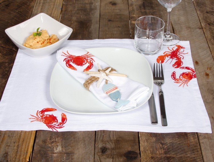 Rayher 45079000 Трафарет "Краб и лобстер" на сетчатой основе для высокоточного нанесения со шпателем-скребком