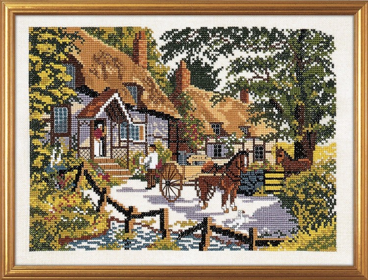 Набор для вышивания Eva Rosenstand 14-095 Английский домик и лошади