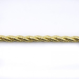 SAFISA 25277-1мм-101 Шнур металлизированный SPIRAL, ширина 1 мм, цвет 101 - золотой