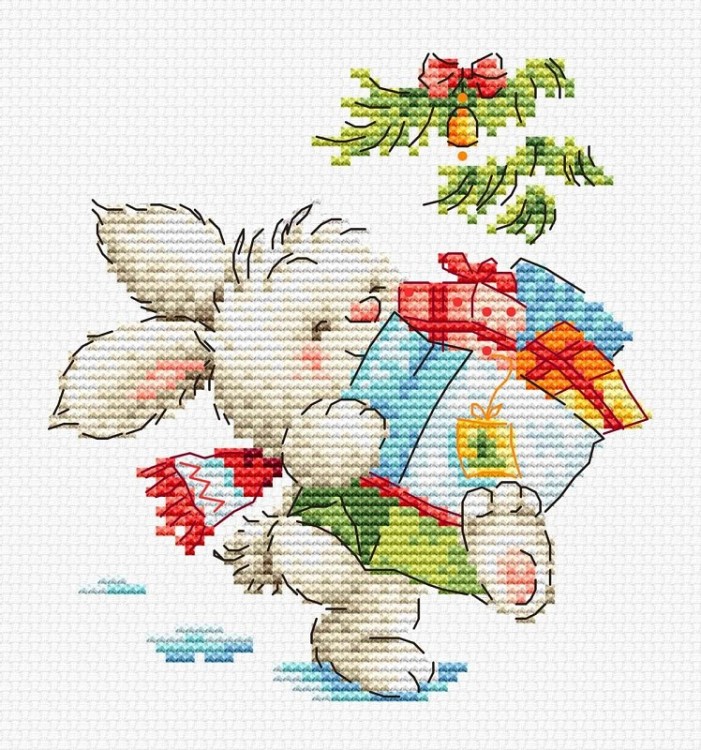 Набор для вышивания Многоцветница МКН 92-14 Подарок от зайчика