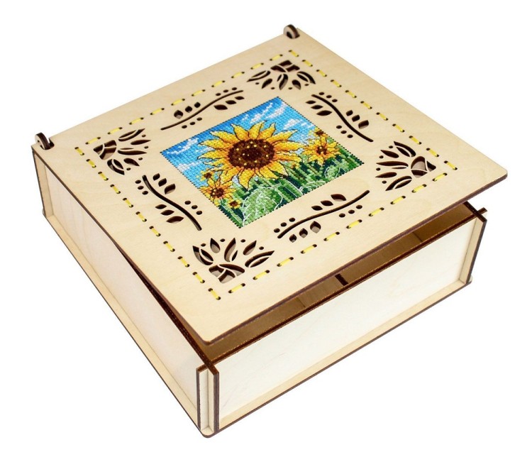 Набор для вышивания Щепка О-146 Шкатулка. Подсолнух