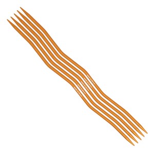 Addi 205-2 Спицы чулочные эргономичные addiCraSy Snake Orange, алюминиевые, 15 см